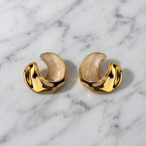 Generating_earring_pair_symmetry_2K_202608070922 Chunky Sculptural C-Hoop Earrings