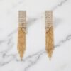 Tiered Crystal Pavé Fringe Linear Earrings