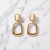 White Enamel Geometric Loop Earrings