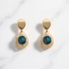 Blue Sapphire Teardrop Halo Earrings