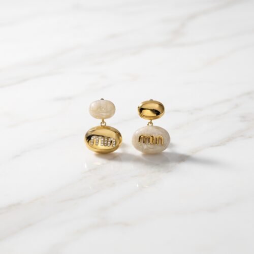 Monogram Cap & Spherical Drop Earrings ( min min )