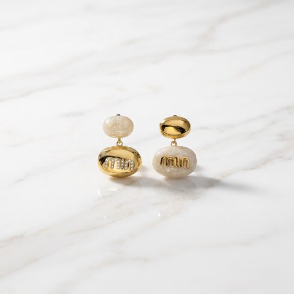 Monogram Cap & Spherical Drop Earrings ( min min )