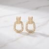 Pavé Crystal Loop Hoop Earrings