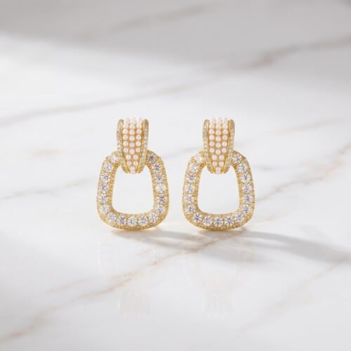 Pavé Crystal Loop Hoop Earrings