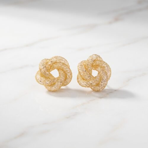 Textured Spiral Knot Stud Earrings