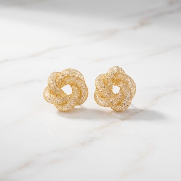 Textured Spiral Knot Stud Earrings