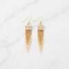 Ornate Crystal-Top Linear Fringe Earrings