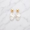 Layered Mother-of-Pearl Diamond Drop Earrings