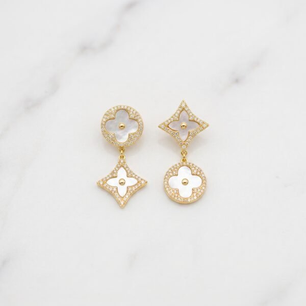 Dual-Blossom Monogram Drop Earrings ( LV-Louis Vuitton )