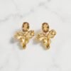 Amber Crystal & Leaf Cluster Earrings