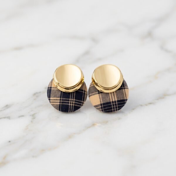 Tortoiseshell Enamel Dome Stud Earrings