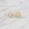 Textured Spiral Rose Stud Earrings ( Chenal )