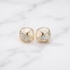 Textured Square Dome Stud Earrings