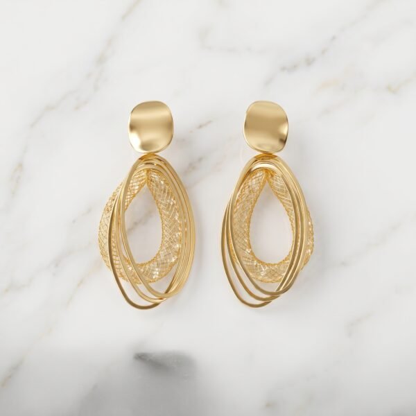 Multi-Strand Open Loop Drop Earrings