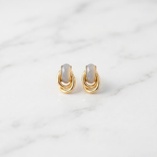 Interlocking Triple-Ring Hoop Earrings