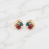 Multi-Stone Geometric Cluster Stud Earrings