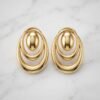 Sculptural Multi-Layer Oval Dome Earrings
