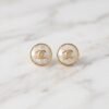 Mother-of-Pearl Monogram Stud Earrings ( Chenal )