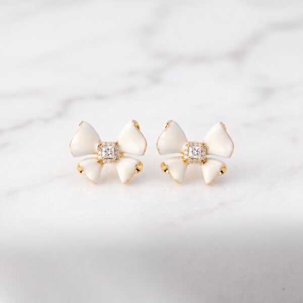 Enamel Bow-Tie Stud Earrings