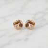 Brown Crystal Geode Cluster Stud Earrings