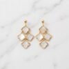 Mother-of-Pearl Multi-Diamond Tiered Earrings