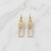 Crystal-Pave Rectangular Link Drop Earrings