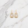 Crystal-Topped Pearl Square Frame Earrings