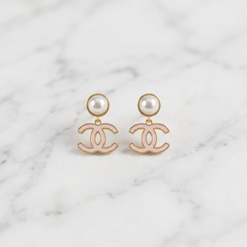 ​Pavé Halo Monogram Drop Earrings (Chanel)