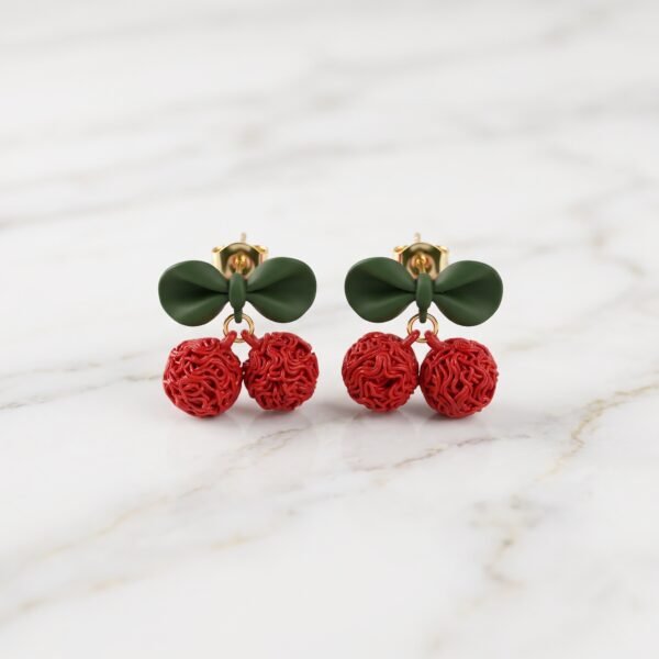 Cherry Bow Drop Earrings