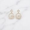 Clover & Crystal Monogram Hoop Earrings