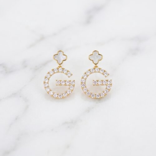 Luxury_jewelry_product_photograp…_2K_202608070857 Clover & Crystal Monogram Hoop Earrings