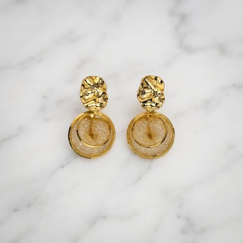 Textured Hammered Disc Earrings