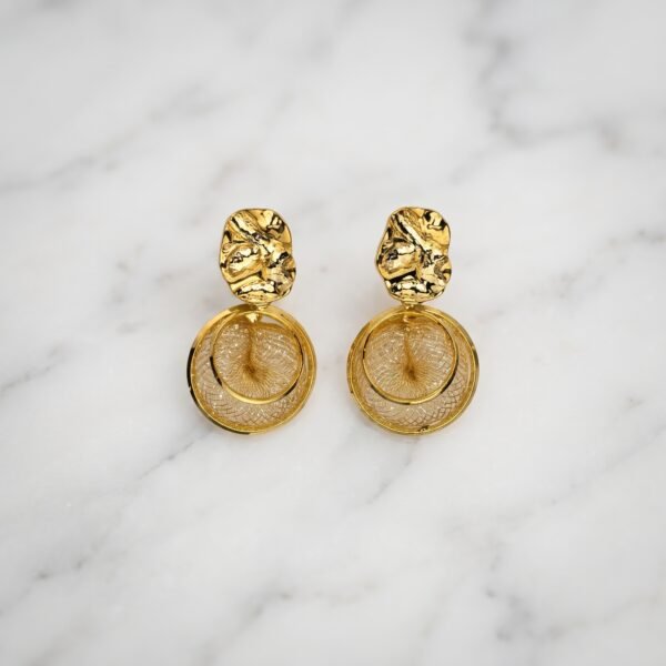 Textured Hammered Disc Earrings