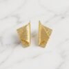Textured Folded Metallic Wedge Earrings