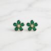 Emerald Floral Stud Earrings