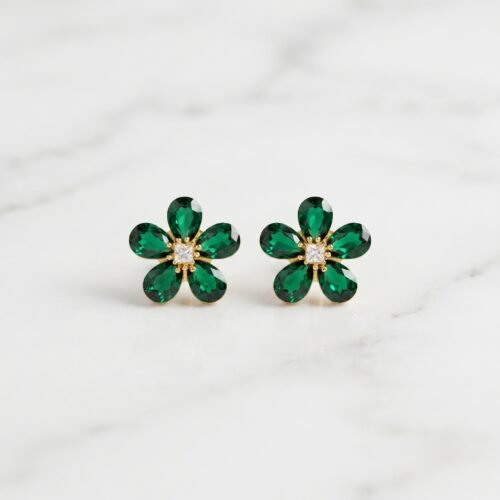 Luxury_jewelry_product_photograp…_2K_202608070905 Emerald Floral Stud Earrings