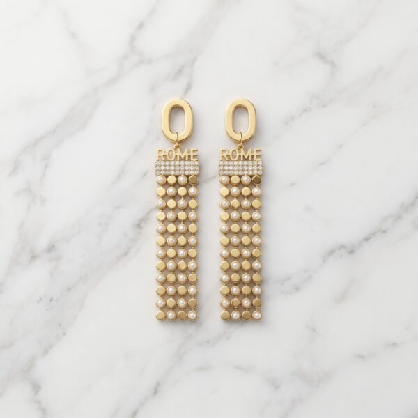 Oval-Top Multi-Strand Fringe Earrings