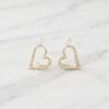 Pearl-Accented Open Heart Earrings
