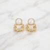 Textured Square Pearl-Topped Stud Earrings