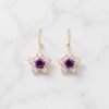 Purple Gemstone Star Cluster Earrings