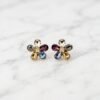 Multi-Colored Crystal Butterfly Stud Earrings